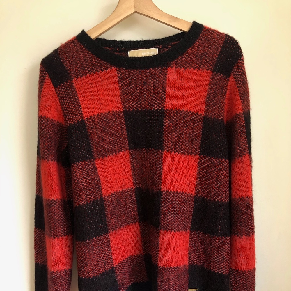 MICHAEL MICHAEL KORS Checkered Red & Black sweater